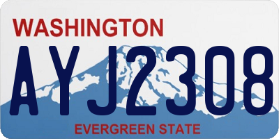 WA license plate AYJ2308