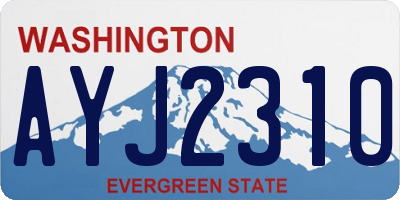 WA license plate AYJ2310
