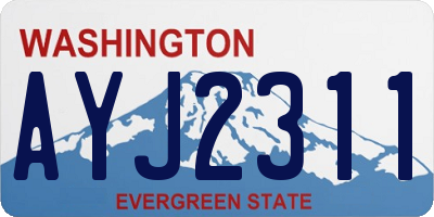 WA license plate AYJ2311