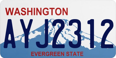 WA license plate AYJ2312