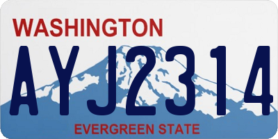 WA license plate AYJ2314