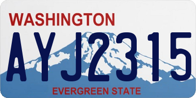 WA license plate AYJ2315