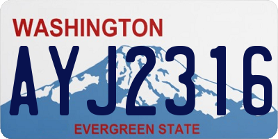WA license plate AYJ2316