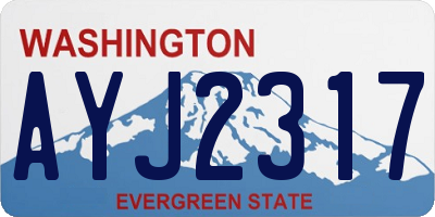 WA license plate AYJ2317