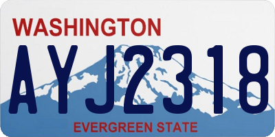 WA license plate AYJ2318
