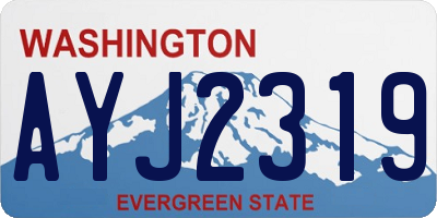 WA license plate AYJ2319