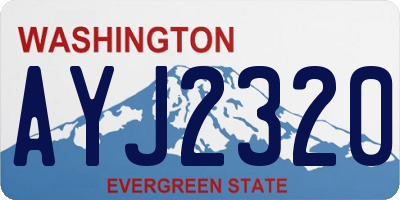 WA license plate AYJ2320