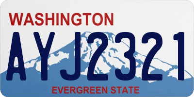 WA license plate AYJ2321