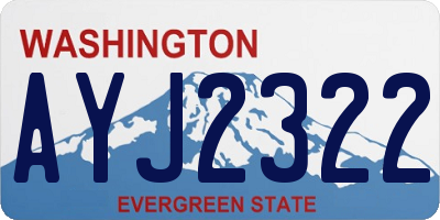WA license plate AYJ2322