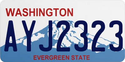 WA license plate AYJ2323