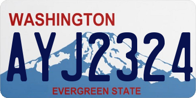 WA license plate AYJ2324