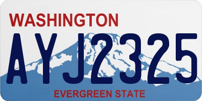 WA license plate AYJ2325