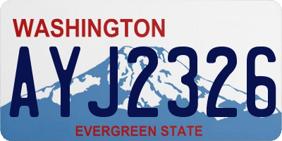 WA license plate AYJ2326