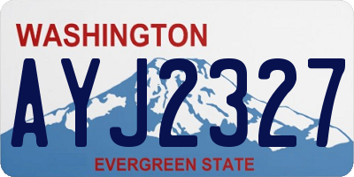 WA license plate AYJ2327