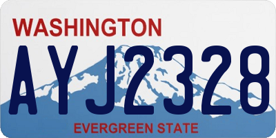 WA license plate AYJ2328