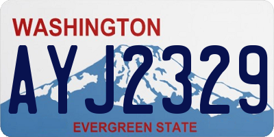 WA license plate AYJ2329