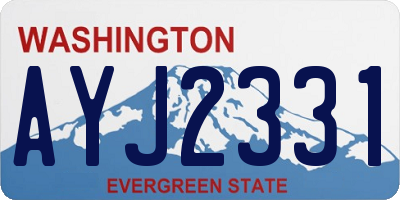 WA license plate AYJ2331