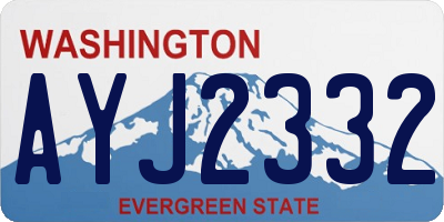 WA license plate AYJ2332