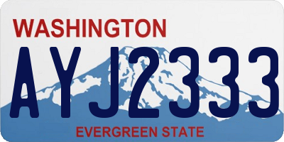 WA license plate AYJ2333