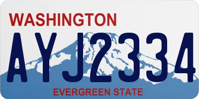 WA license plate AYJ2334