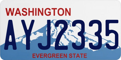 WA license plate AYJ2335