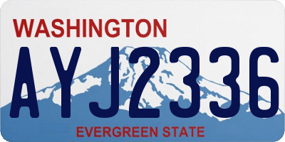 WA license plate AYJ2336