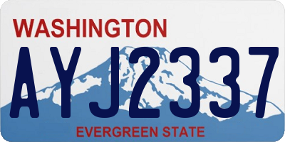 WA license plate AYJ2337