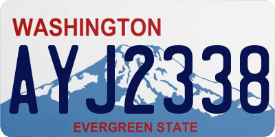 WA license plate AYJ2338