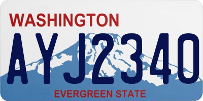 WA license plate AYJ2340