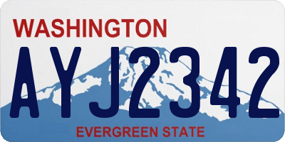WA license plate AYJ2342