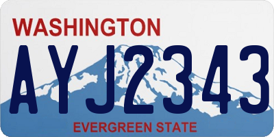 WA license plate AYJ2343