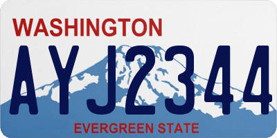 WA license plate AYJ2344