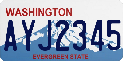 WA license plate AYJ2345