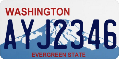 WA license plate AYJ2346