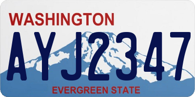WA license plate AYJ2347