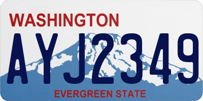 WA license plate AYJ2349