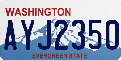 WA license plate AYJ2350
