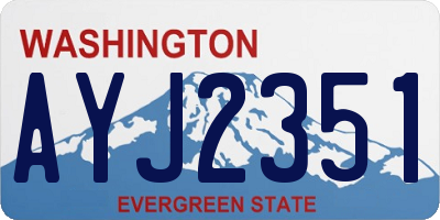 WA license plate AYJ2351