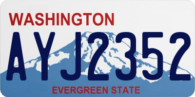WA license plate AYJ2352