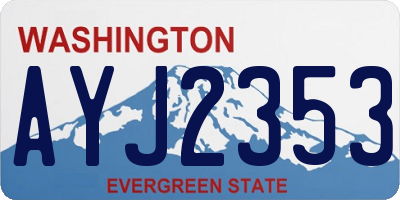 WA license plate AYJ2353