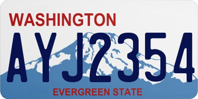 WA license plate AYJ2354