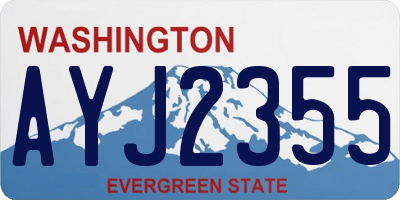WA license plate AYJ2355