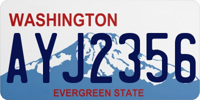 WA license plate AYJ2356