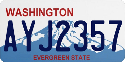 WA license plate AYJ2357