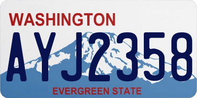 WA license plate AYJ2358