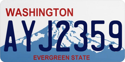 WA license plate AYJ2359