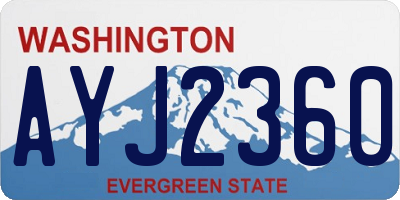 WA license plate AYJ2360
