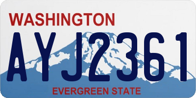 WA license plate AYJ2361