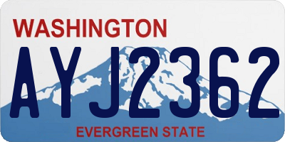 WA license plate AYJ2362