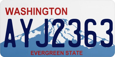 WA license plate AYJ2363